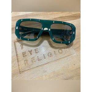 Moschino Dark Green Logo Frame Sunglasses